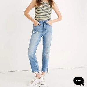 Madewell Petite Classic Straight Jeans in Corrie Wash: Step-Hem Edition Size 25